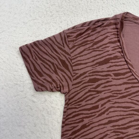 American Eagle Shirt Womens XS Soft & Sexy Striped V Neck Oversized Short Sleeve - Picture 5 of 12